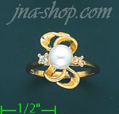 14K Gold Polished Ladies' CZ Ring - Click Image to Close