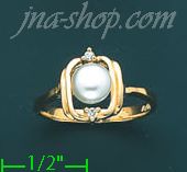 14K Gold Polished Ladies' CZ Ring - Click Image to Close