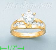 14K Gold Channel & Solitaire Ring - Click Image to Close