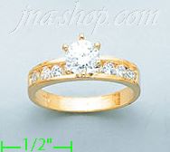 14K Gold Channel & Solitaire Ring - Click Image to Close