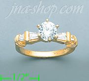 14K Gold Channel & Solitaire Ring - Click Image to Close