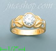 14K Gold Channel & Solitaire Ring - Click Image to Close