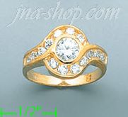 14K Gold Channel & Solitaire Ring - Click Image to Close