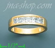 14K Gold Channel & Solitaire Ring - Click Image to Close