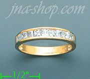 14K Gold Channel & Solitaire Ring - Click Image to Close