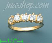 14K Gold Channel & Solitaire Ring - Click Image to Close