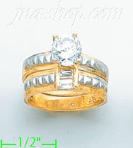 14K Gold Channel & Solitaire Ring - Click Image to Close