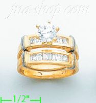 14K Gold Channel & Solitaire Ring - Click Image to Close