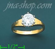 14K Gold Channel & Solitaire Ring - Click Image to Close