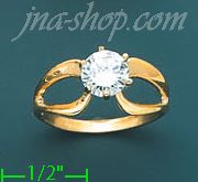 14K Gold Channel & Solitaire Ring - Click Image to Close