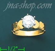 14K Gold Channel & Solitaire Ring - Click Image to Close