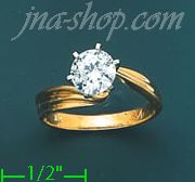 14K Gold Channel & Solitaire Ring - Click Image to Close