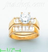 14K Gold Channel & Solitaire Ring - Click Image to Close