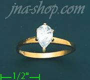 14K Gold Channel & Solitaire Ring - Click Image to Close