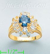 14K Gold Ladies' CZ Ring - Click Image to Close