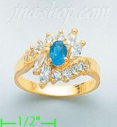 14K Gold Ladies' CZ Ring - Click Image to Close