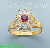 14K Gold Ladies' CZ Ring - Click Image to Close