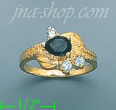 14K Gold Ladies' CZ Ring - Click Image to Close