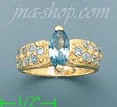 14K Gold Ladies' CZ Ring - Click Image to Close