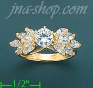 14K Gold Ladies' CZ Ring - Click Image to Close