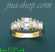 14K Gold Ladies' CZ Ring - Click Image to Close