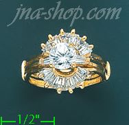 14K Gold Ladies' CZ Ring - Click Image to Close