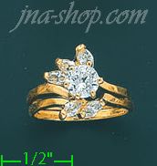 14K Gold Ladies' CZ Ring - Click Image to Close