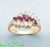 14K Gold Ladies' CZ Ring - Click Image to Close