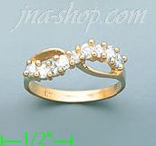 14K Gold Ladies' CZ Ring - Click Image to Close