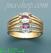 14K Gold Ladies' CZ Ring - Click Image to Close