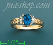 14K Gold Ladies' CZ Ring - Click Image to Close