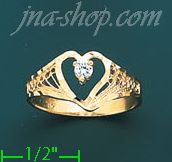 14K Gold Ladies' CZ Ring - Click Image to Close