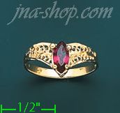 14K Gold Ladies' CZ Ring - Click Image to Close