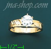 14K Gold Ladies' CZ Ring - Click Image to Close