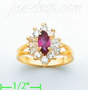 14K Gold Ladies' CZ Ring - Click Image to Close