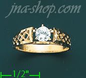 14K Gold Ladies' CZ Ring - Click Image to Close