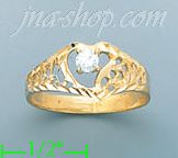 14K Gold Ladies' CZ Ring - Click Image to Close