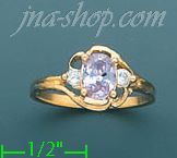 14K Gold Ladies' CZ Ring - Click Image to Close