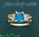 14K Gold Ladies' CZ Ring - Click Image to Close