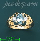 14K Gold Ladies' CZ Ring - Click Image to Close