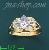 14K Gold Ladies' CZ Ring - Click Image to Close