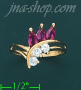 14K Gold Ladies' CZ Ring - Click Image to Close