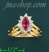 14K Gold Ladies' CZ Ring - Click Image to Close