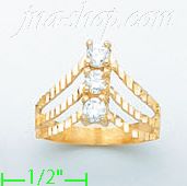 14K Gold Ladies' CZ Ring - Click Image to Close