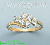 14K Gold Ladies' CZ Ring - Click Image to Close