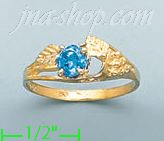 14K Gold Ladies' CZ Ring - Click Image to Close