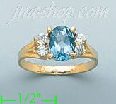 14K Gold Ladies' CZ Ring - Click Image to Close