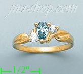 14K Gold Ladies' CZ Ring - Click Image to Close