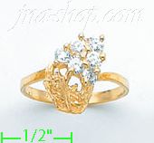 14K Gold Ladies' CZ Ring - Click Image to Close