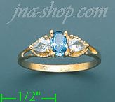 14K Gold Ladies' CZ Ring - Click Image to Close